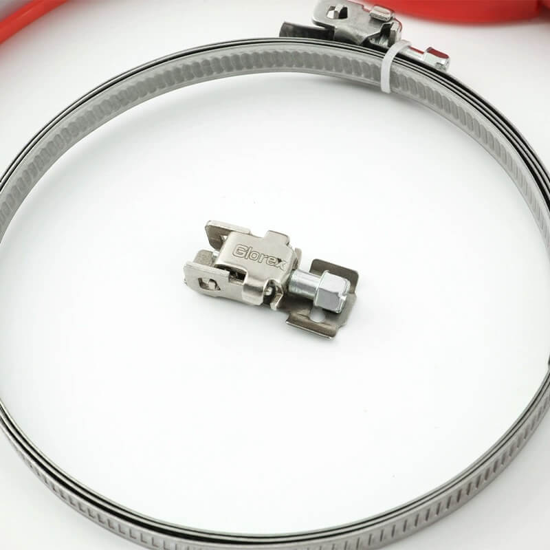 Boxed Quick-Release Hose Clamp housing and band detail