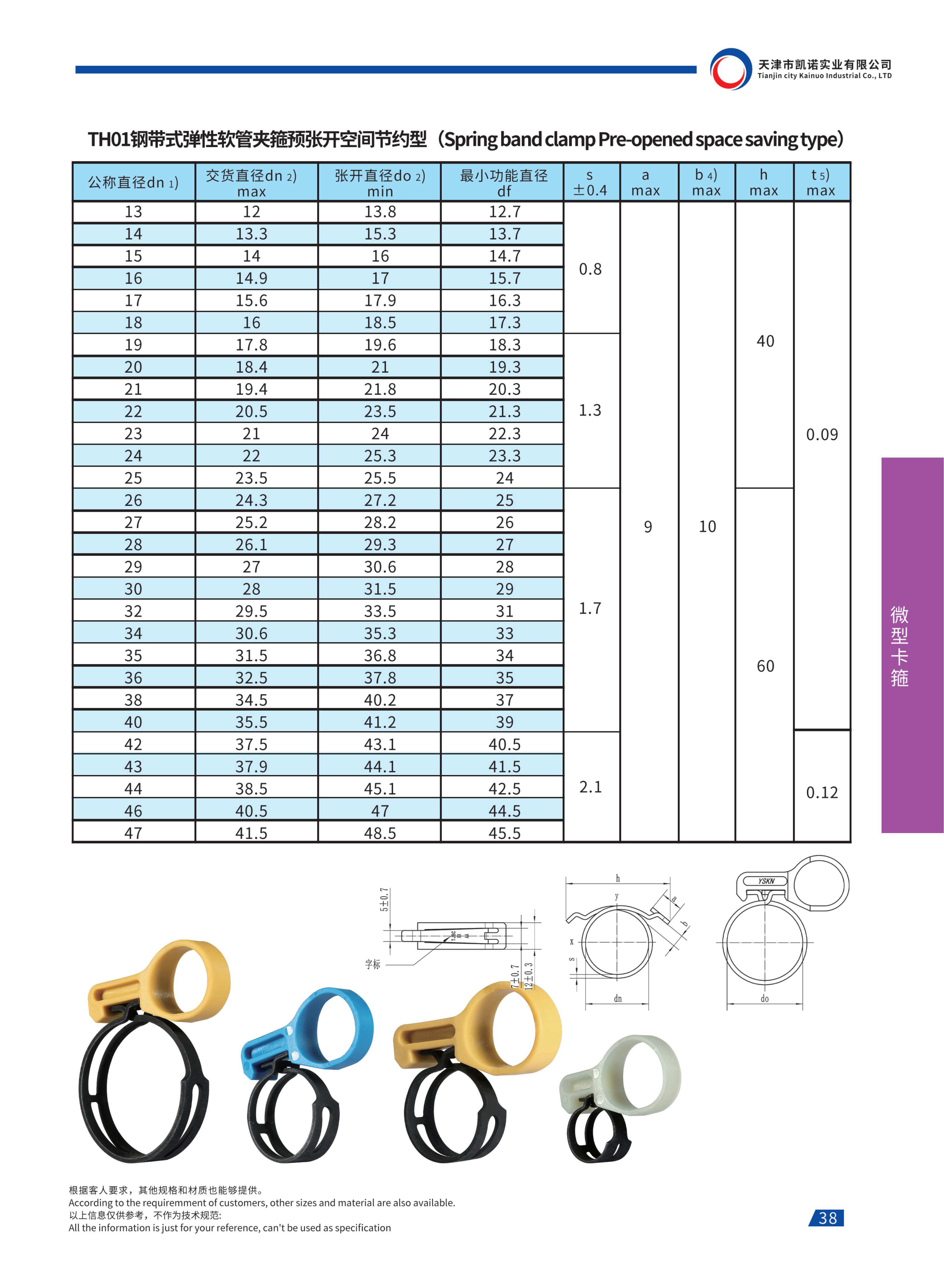 Pre-Opened Spring Band Hose Clamp Space Saving Type product view 1