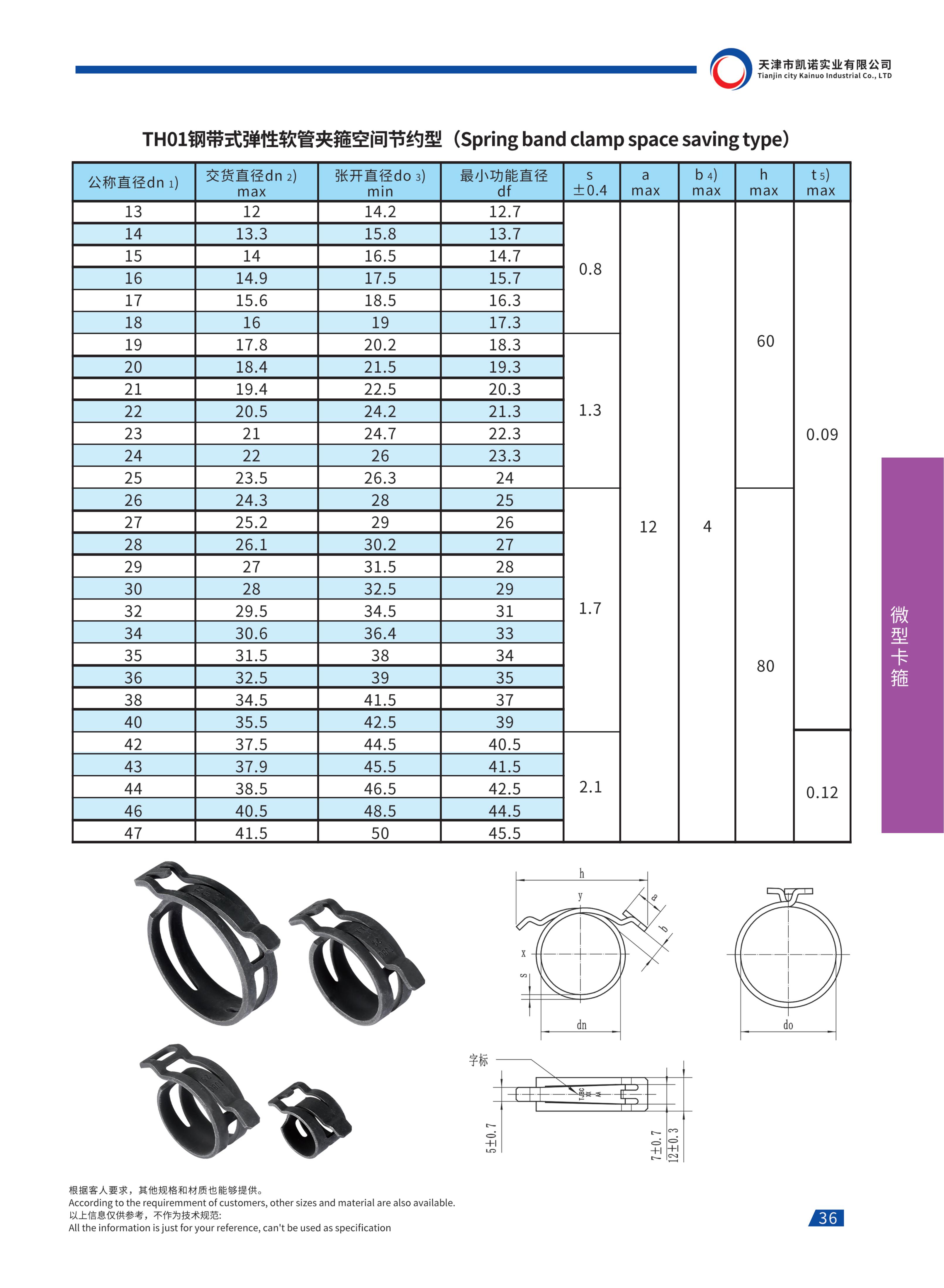 Spring Band Hose Clamp Space Saving Type product view 1